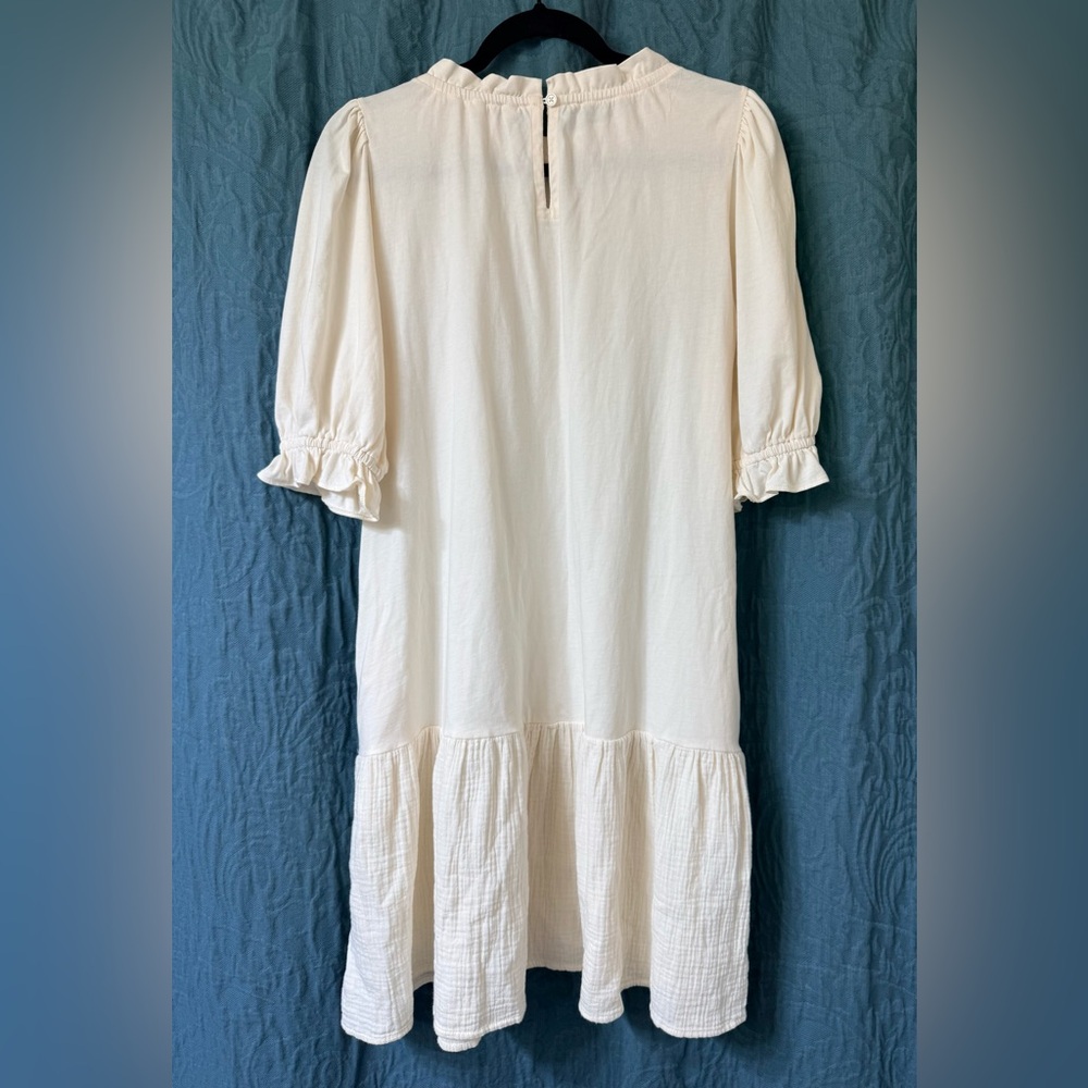Caslon Ruffle Trim Shift Dress XS Ivory Cream Pristine New With Tags BOHO - Picture 4 of 7